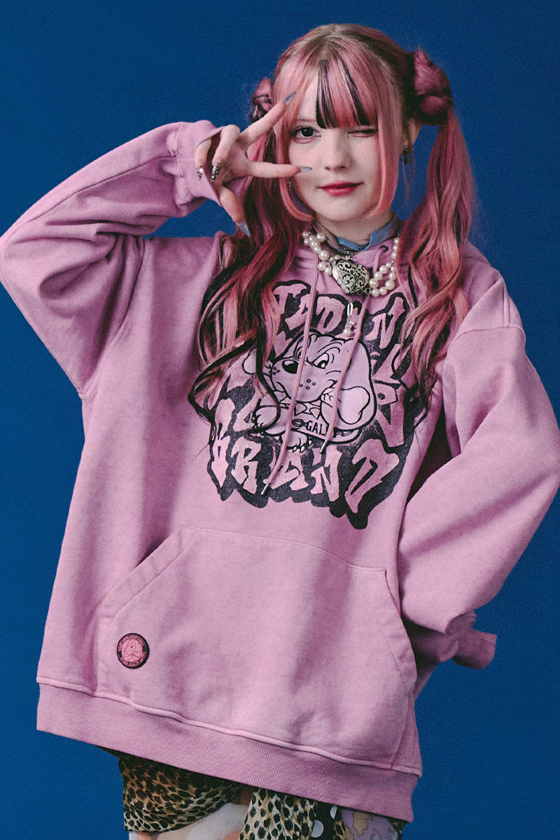 GALFY (ガルフィー) さらっとグラフィティ染め染めパーカー - Pigment Pink