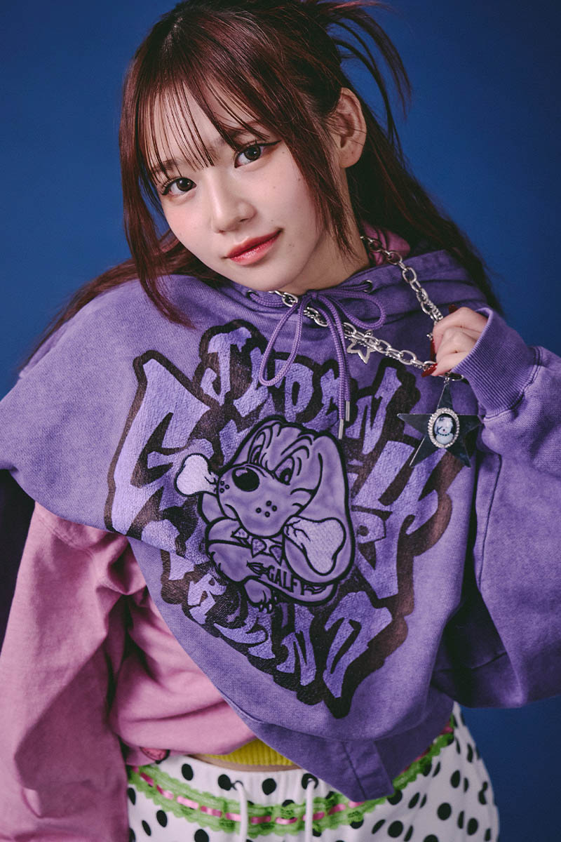 GALFY (ガルフィー) さらっとグラフィティ染め染めパーカー - Pigment Purple