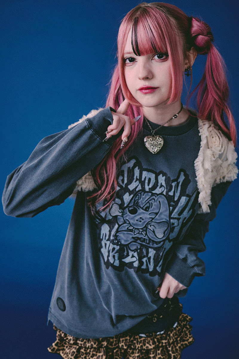 GALFY (ガルフィー) さらっとグラフィティ染め染めロンTEE - Pigment Black