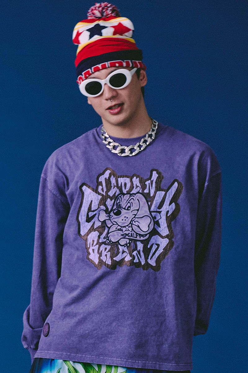 GALFY (ガルフィー) さらっとグラフィティ染め染めロンTEE - Pigment Purple