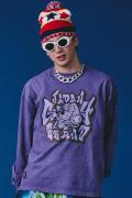 GALFY (ガルフィー) さらっとグラフィティ染め染めロンTEE - Pigment Purple