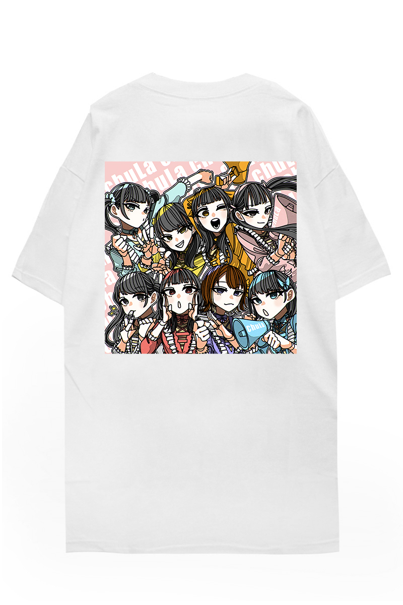chuLa × scene tokyo コラボ・Tシャツ WHITE プリントPINK
