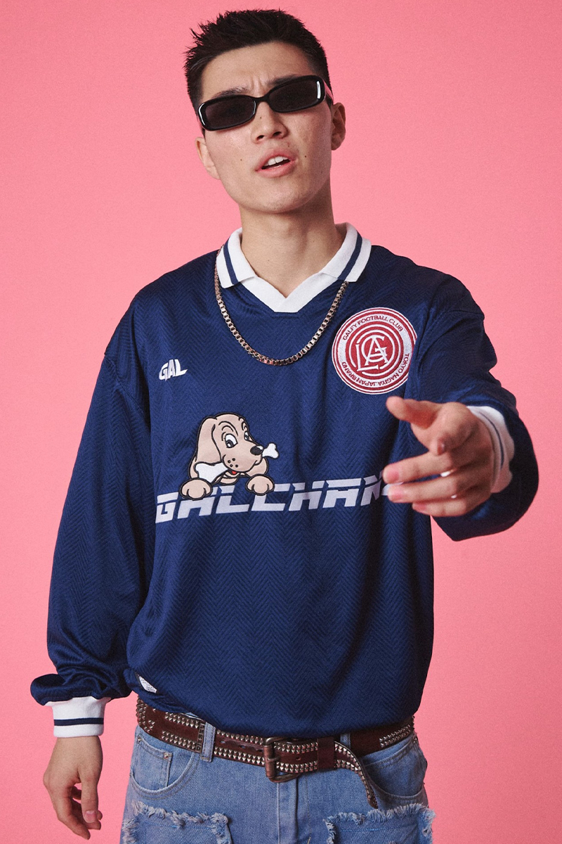 GALFY (ガルフィー) 球蹴りチームロンTee NAVY