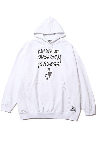 SILLENT FROM ME SCRIBBLE -Outsize Pullover- WHITE