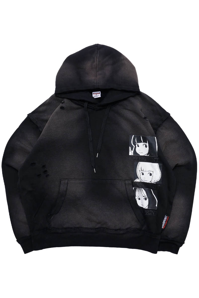 over print (オーバープリント) SIGNBOARD Hoodie *7th Anniversary - Black