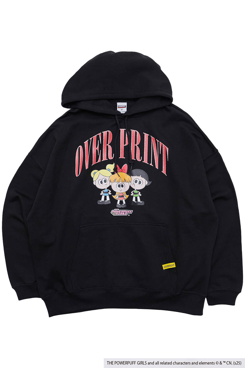 The Powerpuff Girls×over print (オーバープリント) ver:2 hoodie - Black