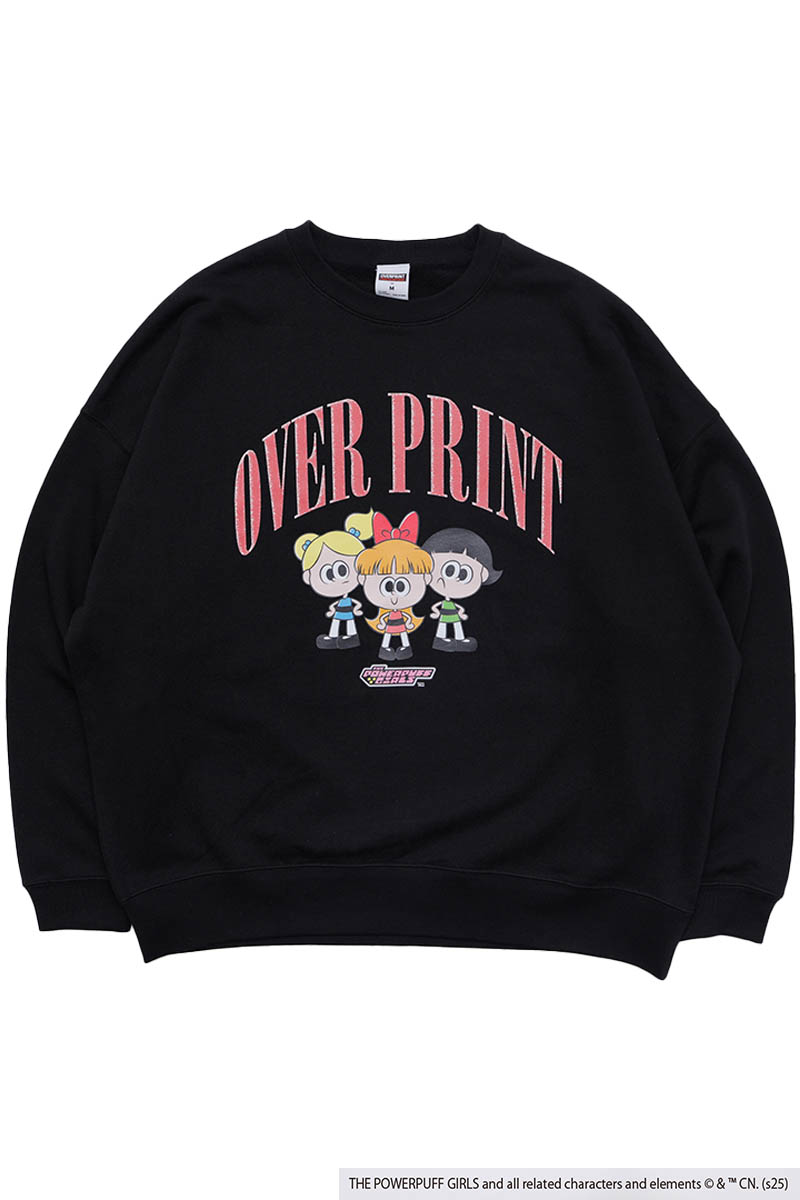 The Powerpuff Girls×over print (オーバープリント) ver:2 sweat - Black
