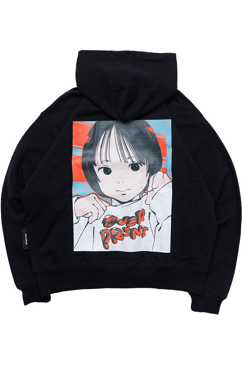 【お問い合わせ商品】over print (オーバープリント) POP ART back pile Hoodie Ver:21 - Black