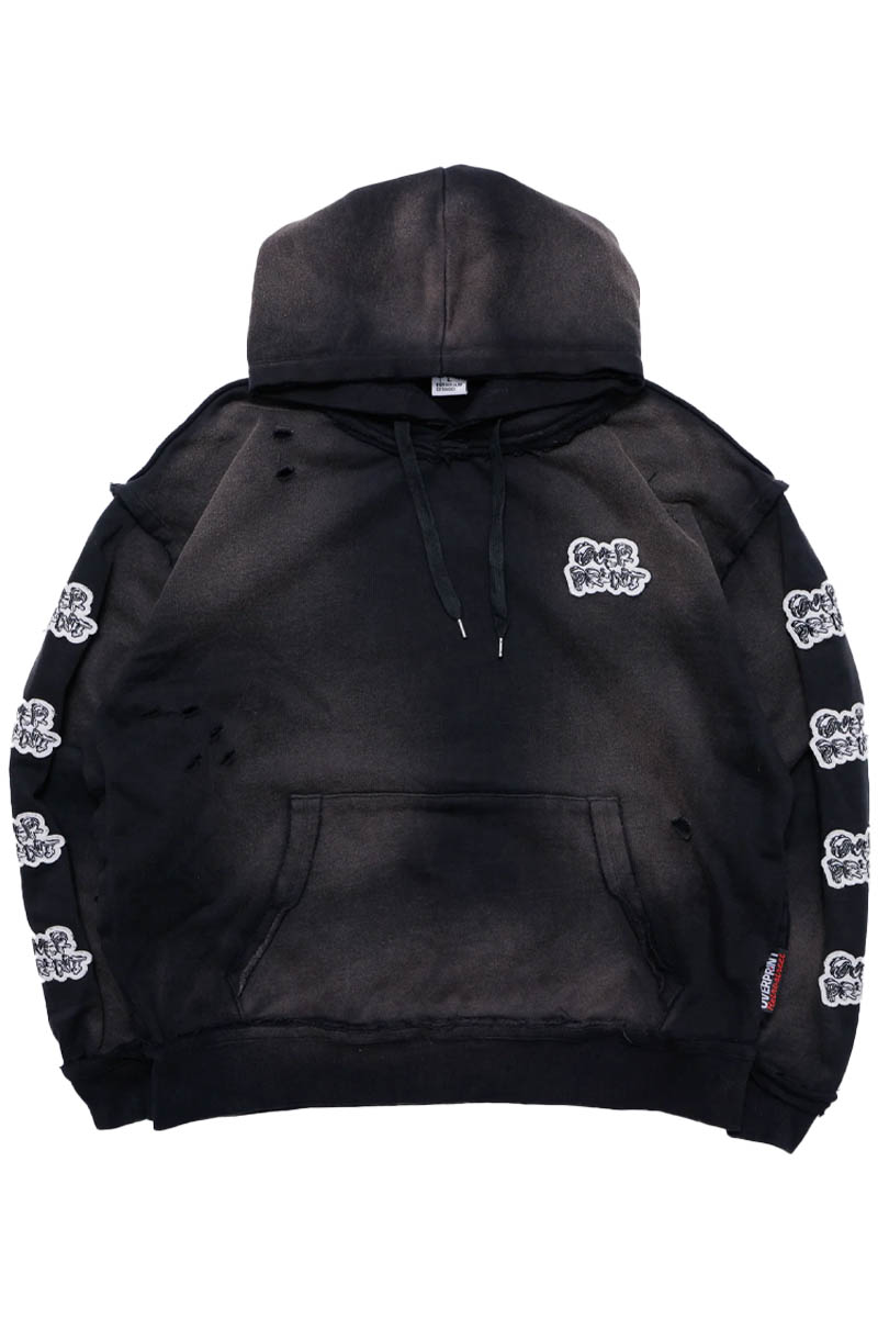 over print (オーバープリント) PATCH Hoodie *7th Anniversary - Black