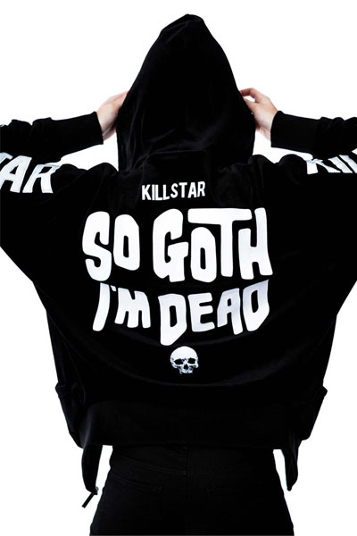 KILL STAR CLOTHING (キルスター・クロージング) Goth Batwing Velvet Hoodie