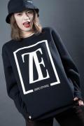 ZERO EVOKE Logo First SWEAT BLACK×WHITE