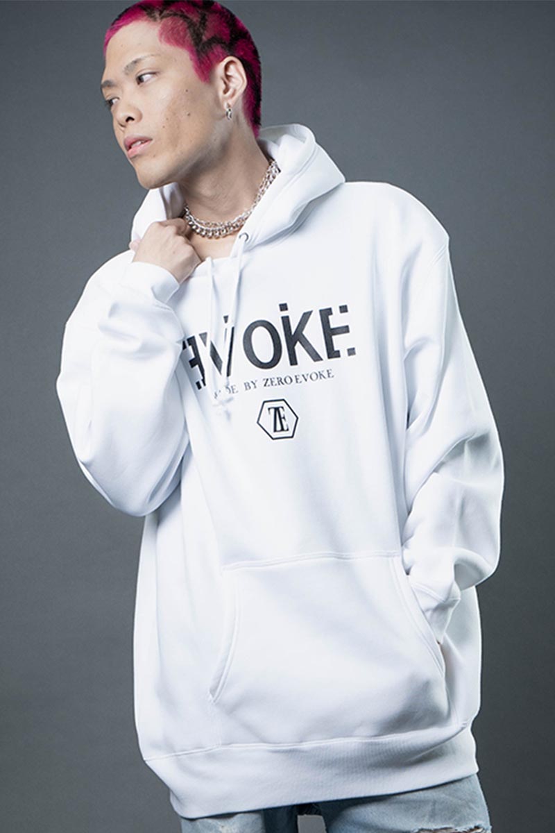 ZERO EVOKE Logo Second PARKA WHITE×BLACK