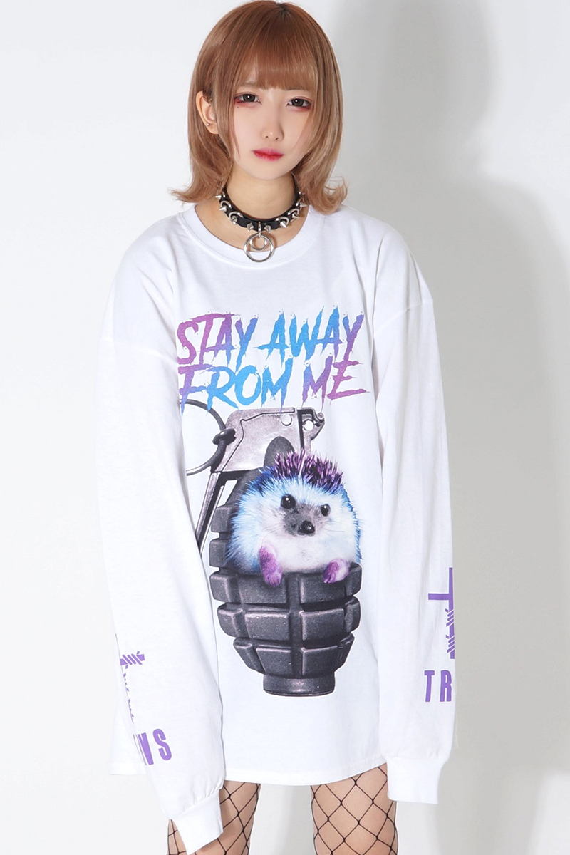 TRAVAS TOKYO　Armed Hedgehog2 L/S Tee　WHITE