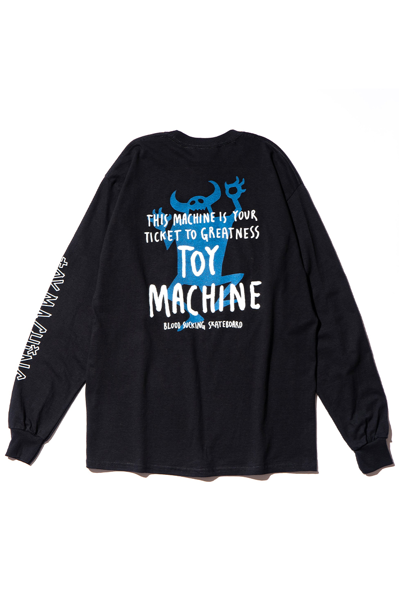TOY MACHINE (トイマシーン) OG MONSTER EMBROIDERY LONG TEE - BLACK