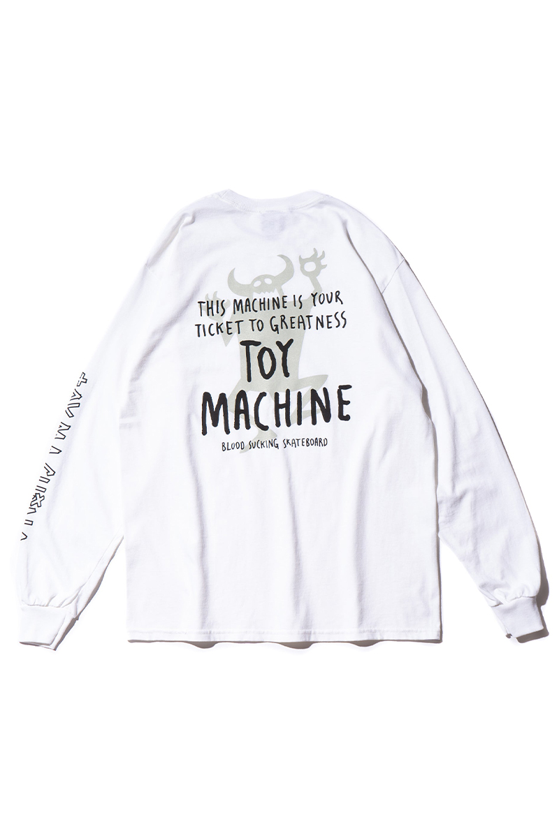 TOY MACHINE (トイマシーン) OG MONSTER EMBROIDERY LONG TEE - WHITE