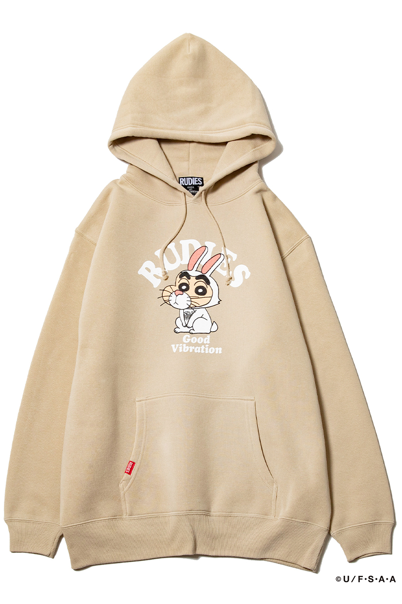 RUDIE'S (ルーディーズ) x CRAYON SHINCHAN RABBIT HOOD SWEAT SAND