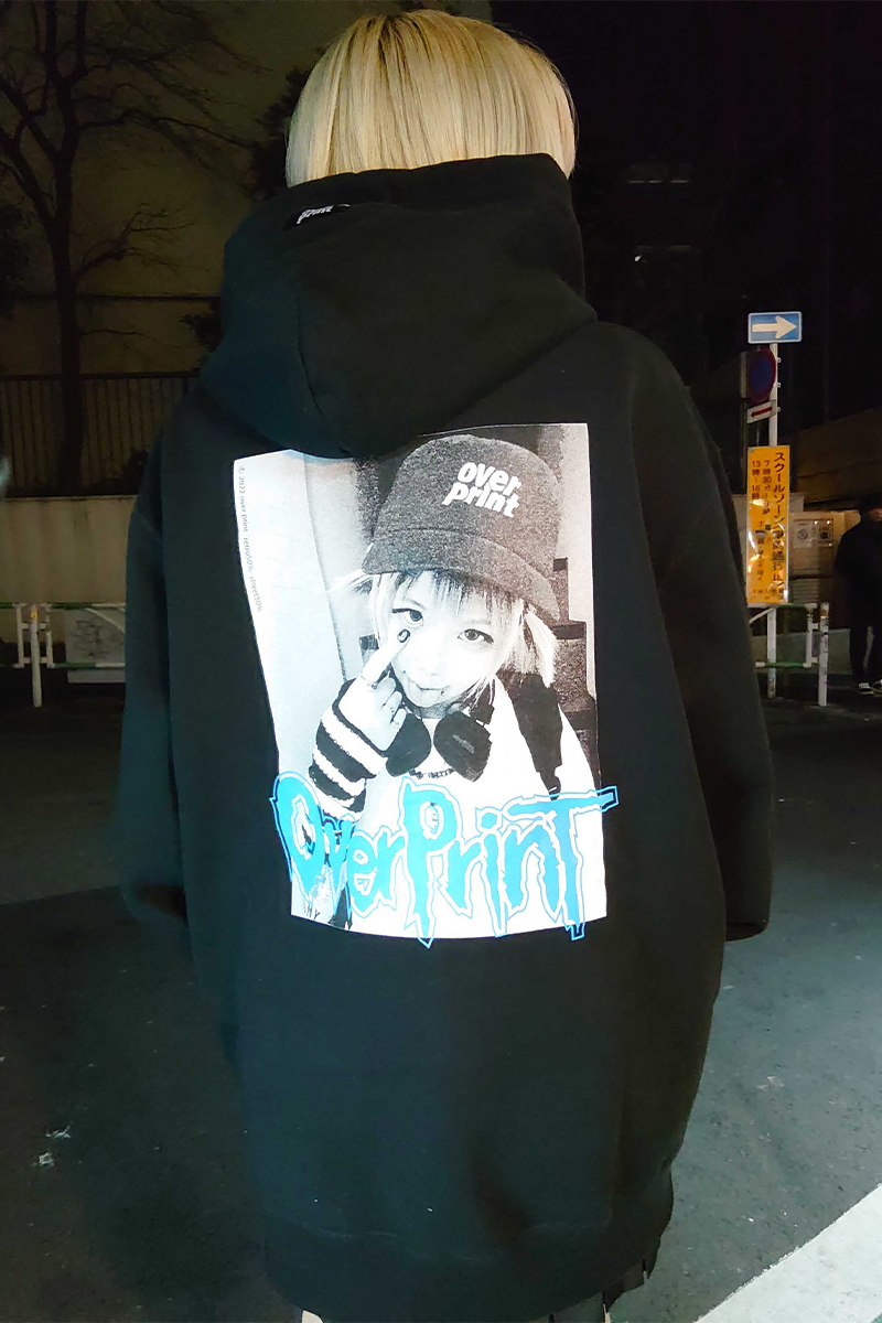 over print(オーバープリント) anti Hoodie (black) / ロック
