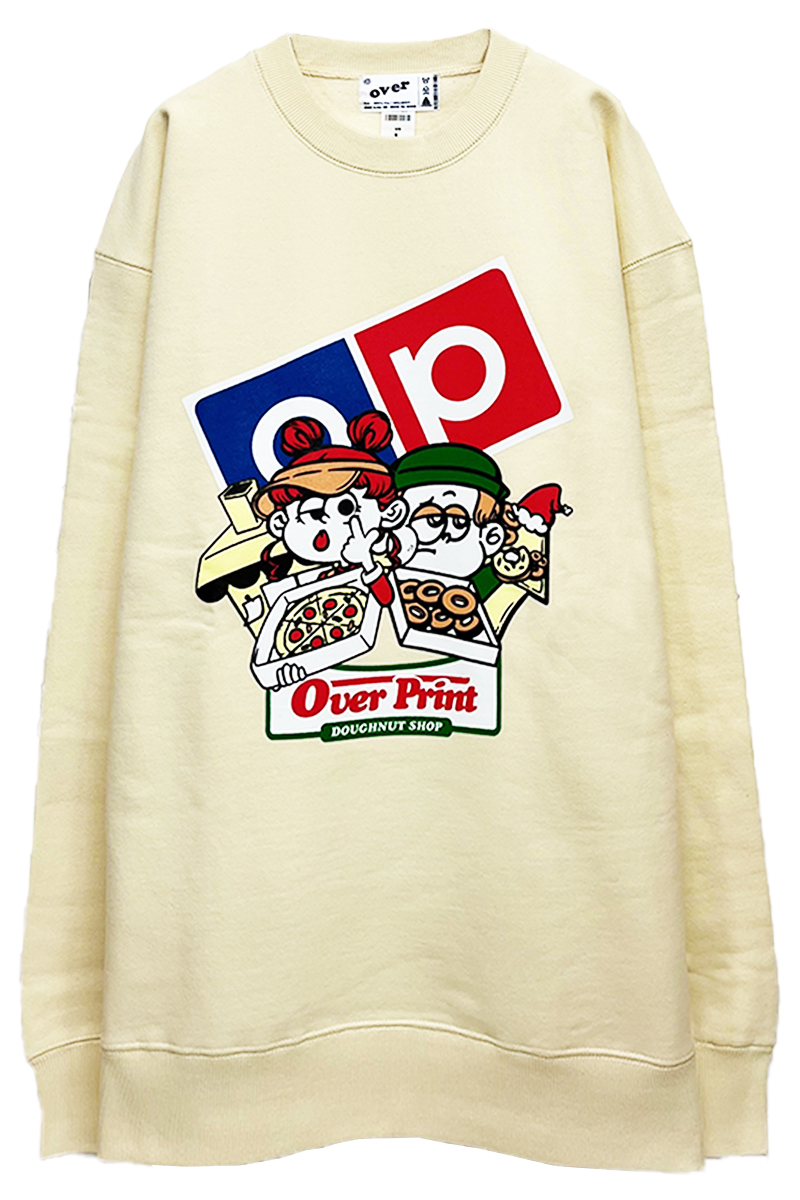 over print(オーバープリント) VS sweatshirts *ZERO ZERO HERO *pirako house (ivory)