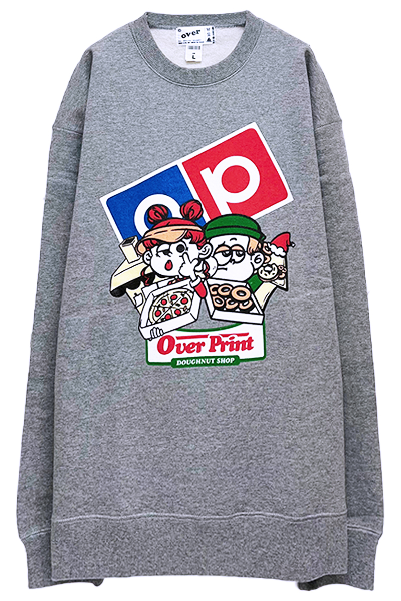 over print(オーバープリント) VS sweatshirts *ZERO ZERO HERO *pirako house(heather gray)