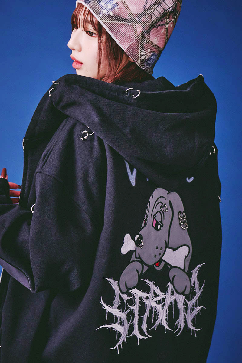 GALFY(ガルフィー) バチバチピアスパーカー - Black