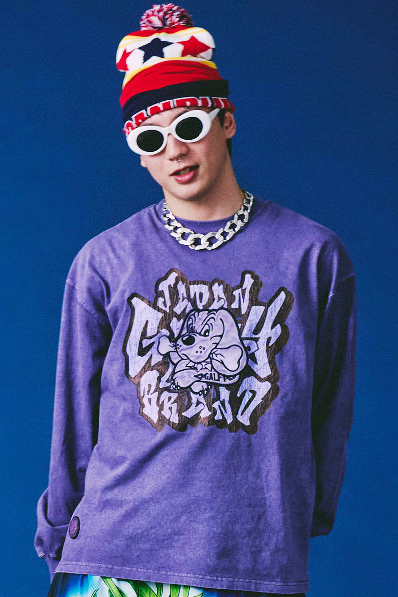 GALFY (ガルフィー) さらっとグラフィティ染め染めロンTEE - Pigment Purple