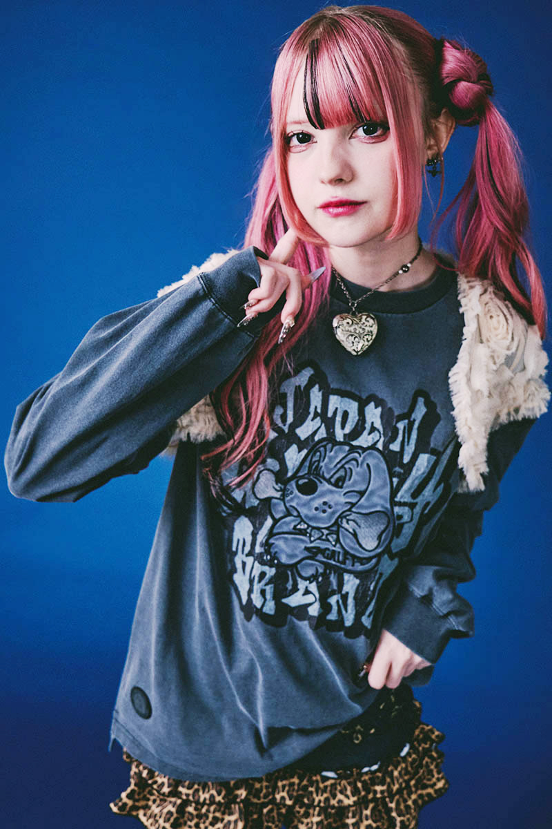 GALFY (ガルフィー) さらっとグラフィティ染め染めロンTEE - Pigment Black