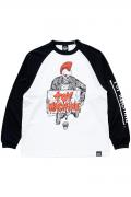 TOY MACHINE (トイマシーン) 【Hirotton collab.】Mohawk raglan long tee WHITE×BLACK