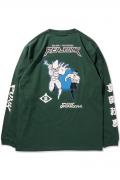 PUNK DRUNKERS (パンクドランカーズ) ［PDSxREALHEAD］エイリマンとアイツロンTEE D.GREEN