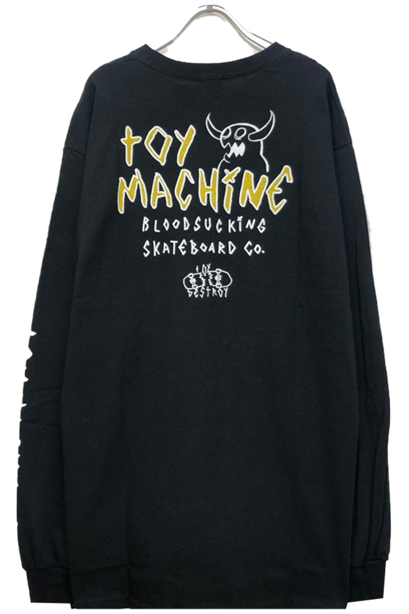 TOY MACHINE TMP20LT2 MONSTER MARKED EMBRO LONG TEE BLACK