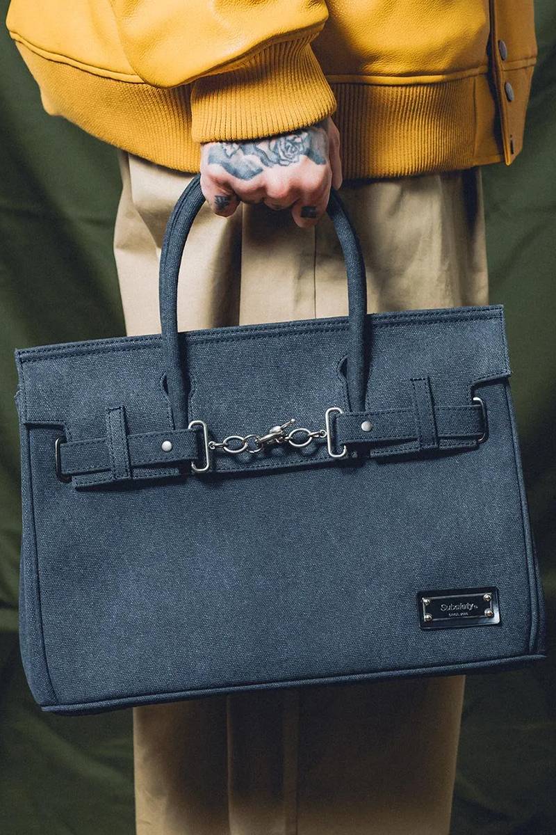 Subciety (サブサエティ) WASHED CANVAS BAG BLACK