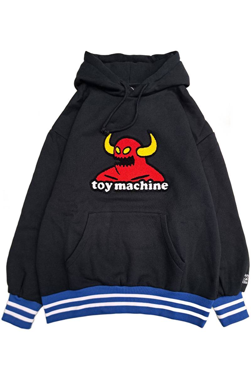 TOY MACHINE (トイマシーン) TOYMONSTER CHENILLE EMB SWEAT PARKA - Black