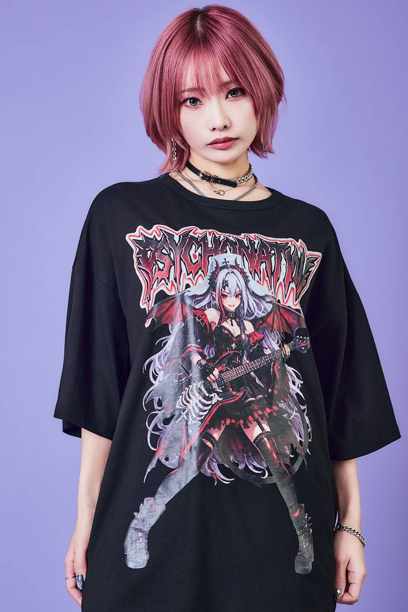 PSYCHO NATION(サイコ・ネーション) 紅月 零羅 TEE - Black