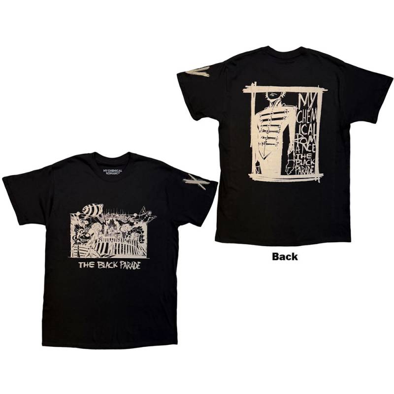【予約商品】MY CHEMICAL ROMANCE バンドTシャツ ユニセックス: XV Marching Frame (Black) (Back Print)
