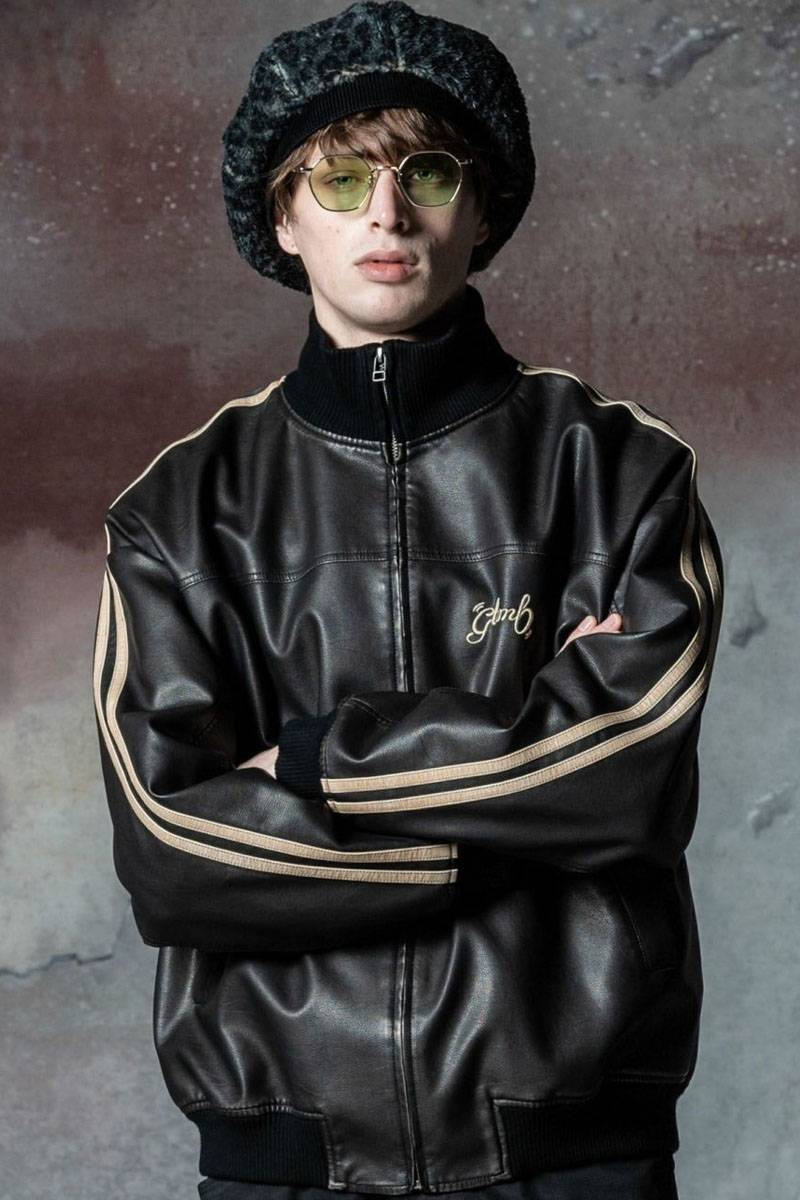 glamb(グラム) Synth Leather Track Jacket Black / ロック glamb(グラム) Synth Leather Track Jacket Black / ロック