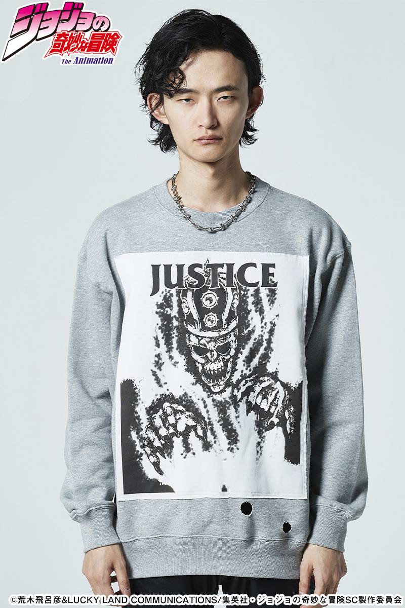 【予約商品】ジョジョの奇妙な冒険xglamb(グラム) Justice Sweat Gray