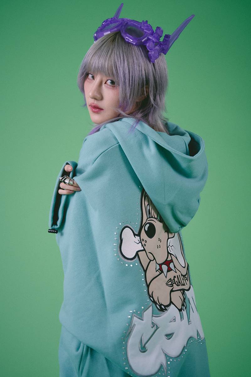 GALFY(ガルフィー) ギャル男BIGロゴダブダブパーカー - SAX GALFY(ガルフィー) ギャル男BIGロゴダブダブパーカー - SAX