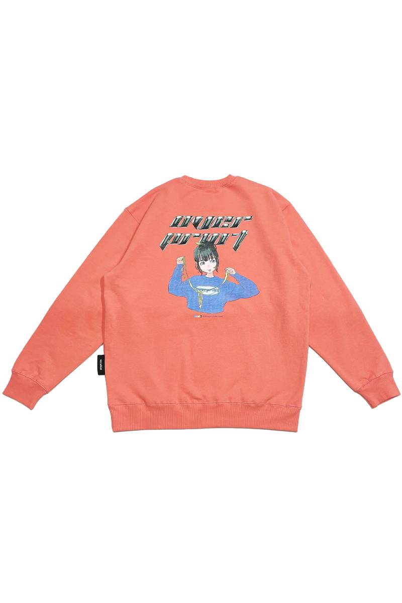 over print (オーバープリント) ANIME sweatshirts - Pink