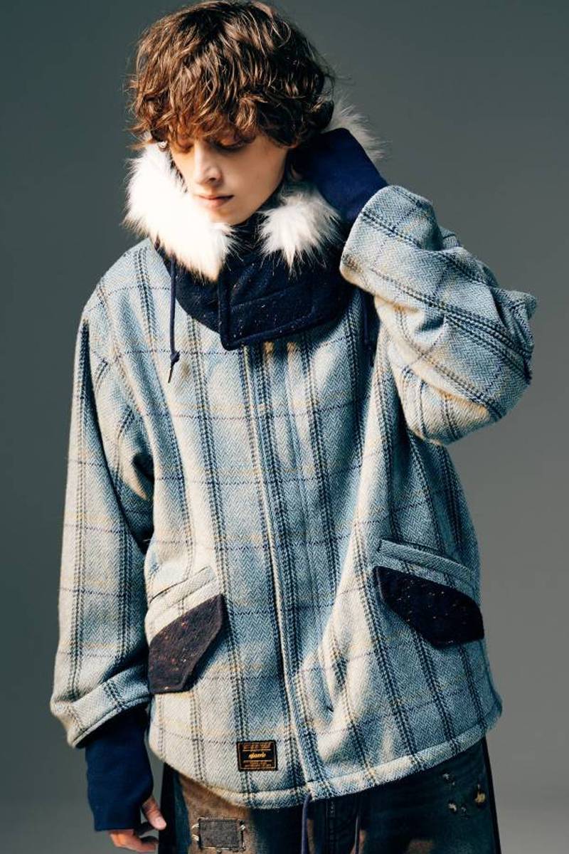 【予約商品】glamb(グラム)High Neck Short Mods Coat / ハイネックショートモッズコート - Blue