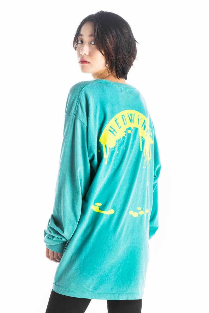 HEDWiNG Garment Dyed Longsleeve T-shirt Aquagreen