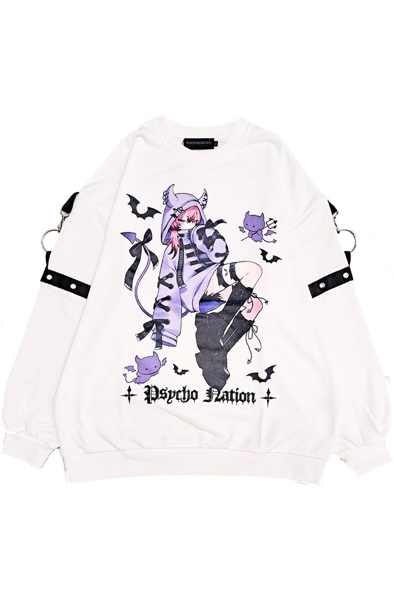 寝田ルネ×PSYCHO NATION (サイコネーション) デビルトレーナー - White