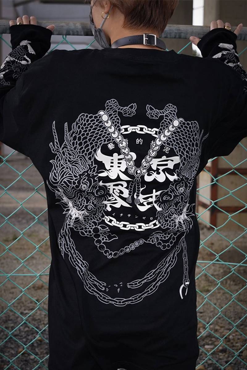 東京13零式(トウキョウイチサンゼロシキ) L/S T-Shirt 麒麟　BLACK
