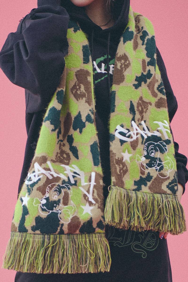 GALFY (ガルフィー) ガルフィーカモシャギーマフラー KHAKI