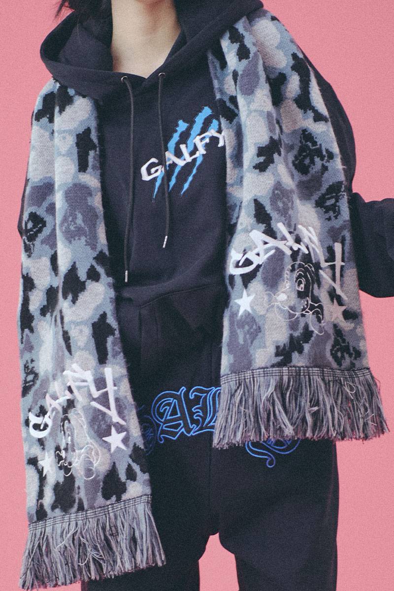 GALFY (ガルフィー) ガルフィーカモシャギーマフラー BLACK