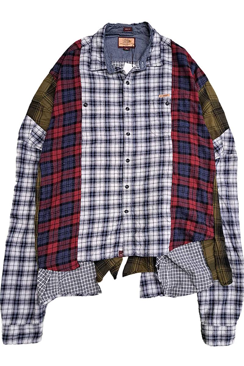 KOKOBAKIA(ココバキア) Remake black dyed docking flannel shirt 5