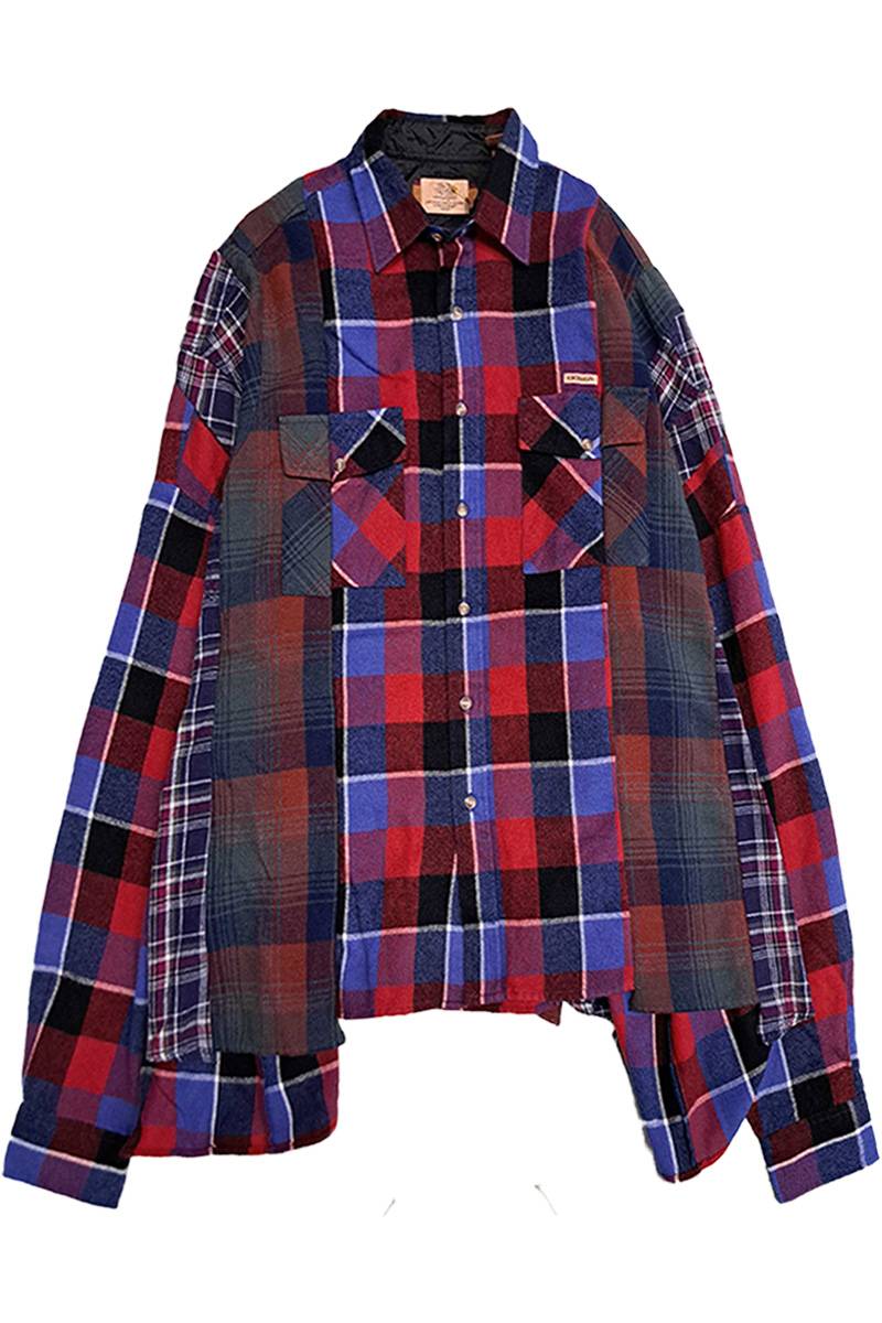 KOKOBAKIA(ココバキア) Remake black dyed docking flannel shirt 4