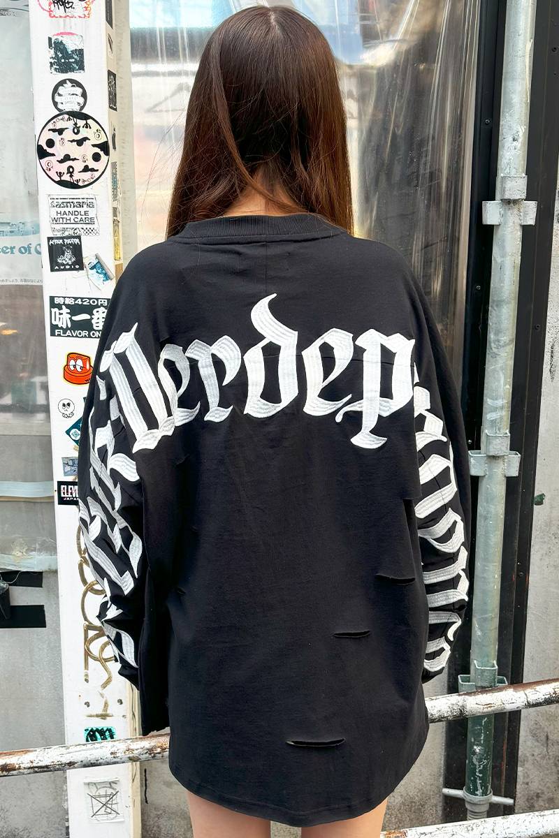 GALFY (ガルフィー) 病みに染まりしロンTee BLACK / ロック GALFY (ガルフィー) 病みに染まりしロンTee BLACK / ロック