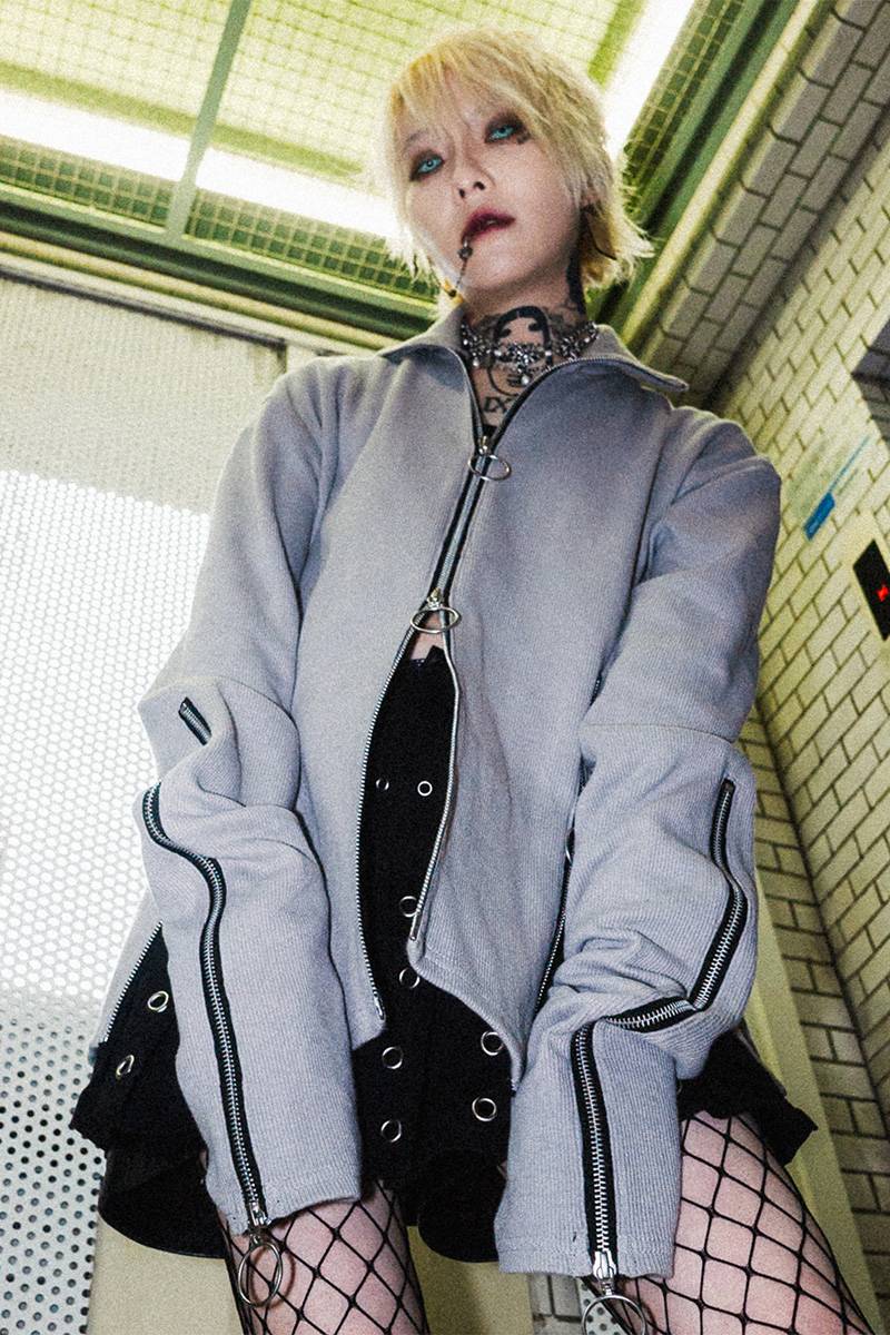 SLEEPING TABLET (スリーピングタブレット) FRENGER [ RIBBED TRACK TOP ] - Gray