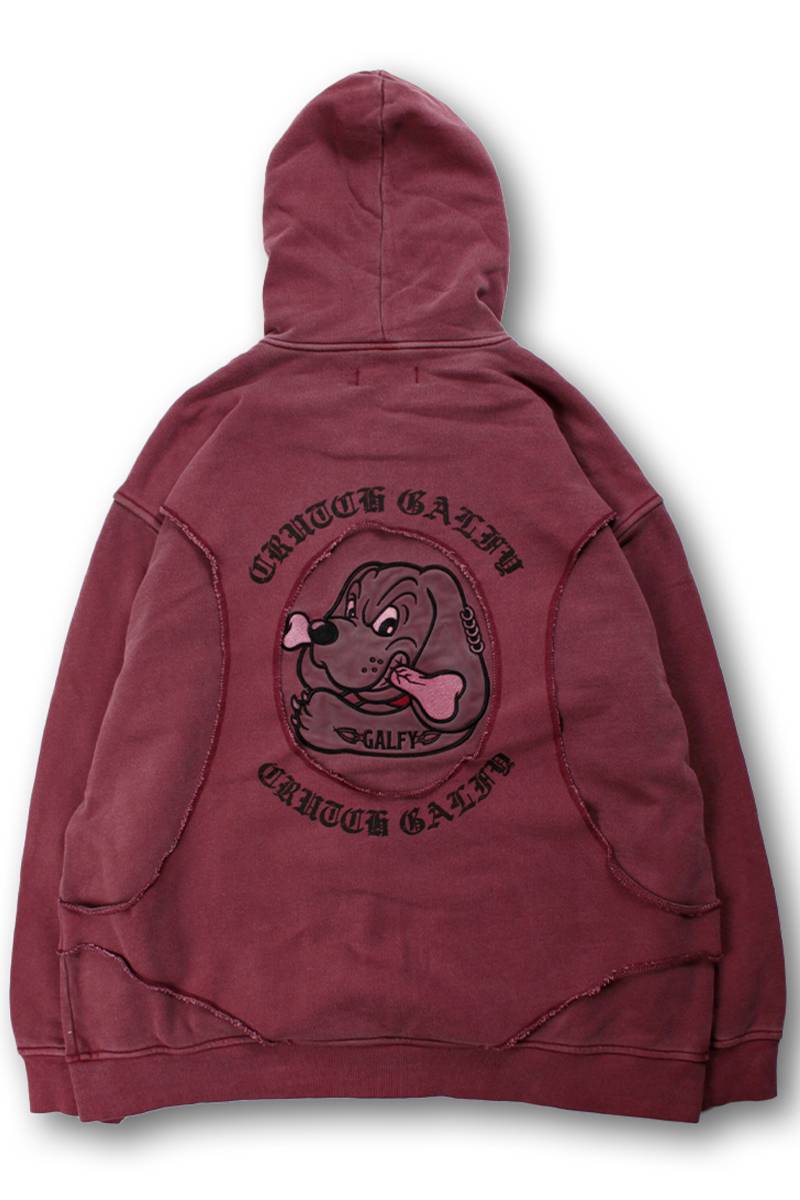 【予約商品】GALFY(ガルフィー) 穴の向こうにわんちゃんパーカー - Red