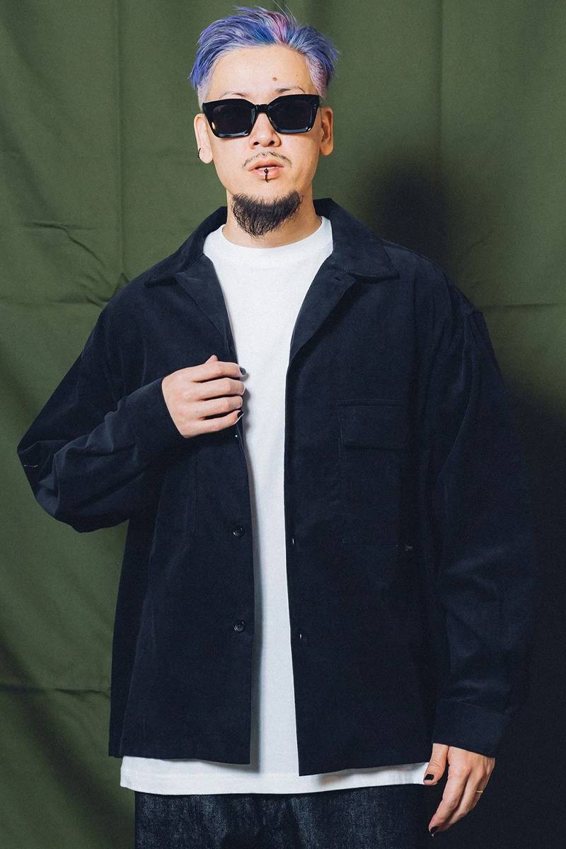 Subciety (サブサエティ) CORDUROY CPO SHIRT BLACK
