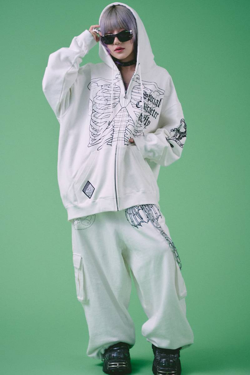 GALFY(ガルフィー) ドライボーンズパーカー - WHITE / ロック GALFY(ガルフィー) ドライボーンズパーカー - WHITE / ロック